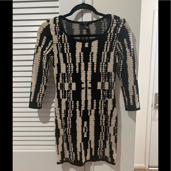 Forever 21 Black Cream Knit sweater Cocktail Dress - Picture 3 of 3
